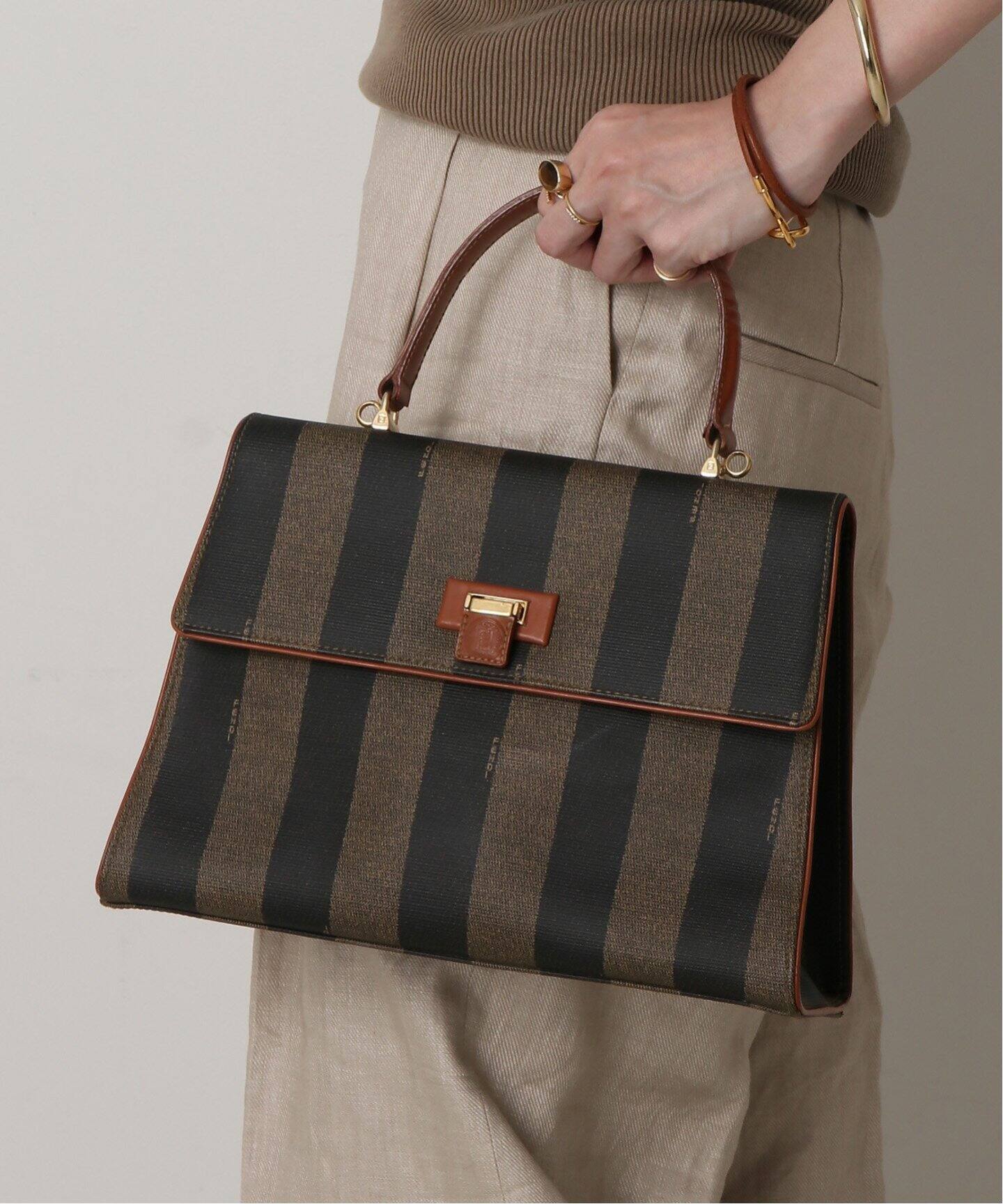 VINTAGE FENDI/フェンディ】Pequin ハンドバッグ（ハンドバッグ 