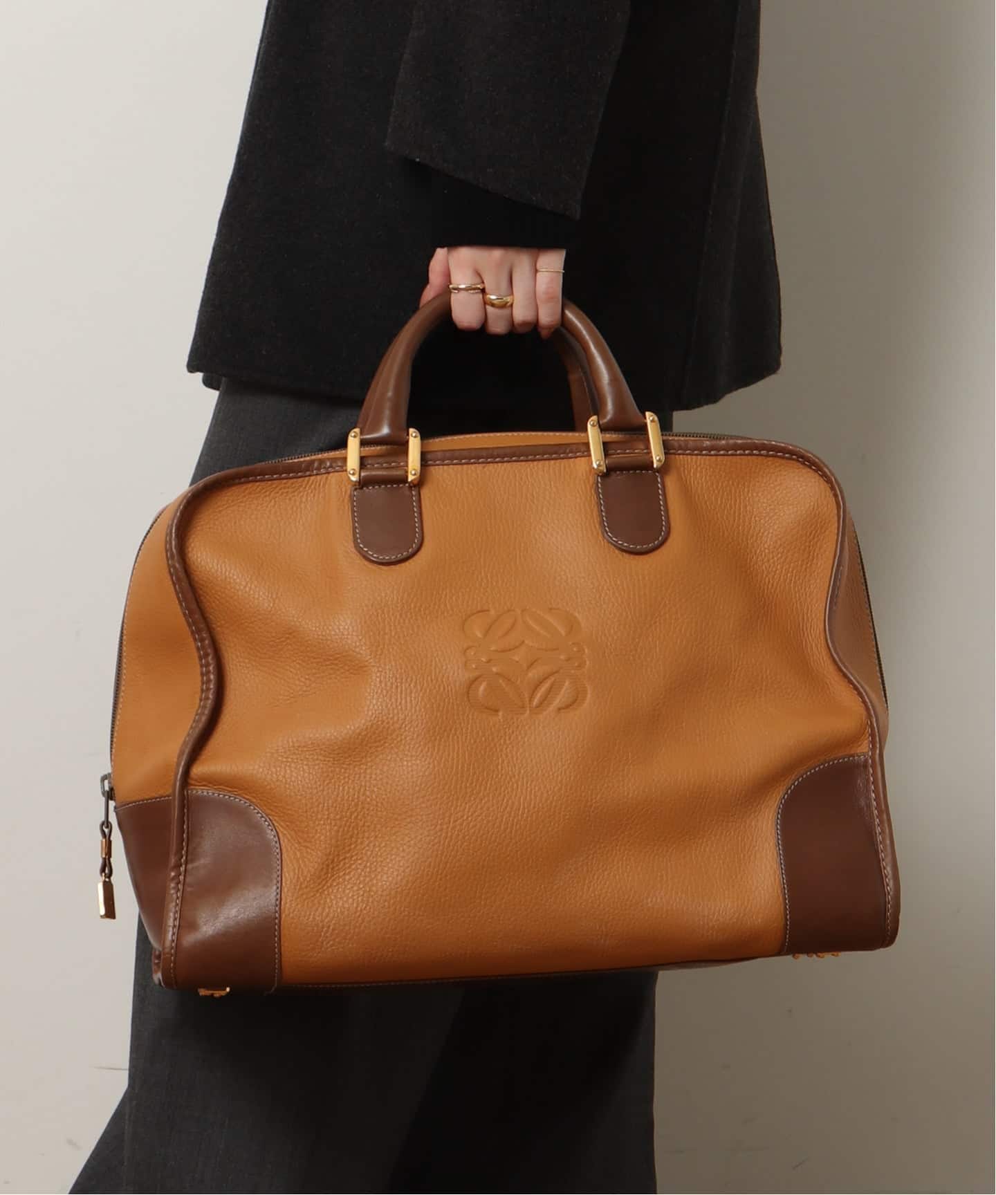 NOA 　LOEWE キャメル レザー ボストンバッグ NOA LOEWE キャメル レザー ボストンバッグ NOA 様専用 LOEWE キャメル