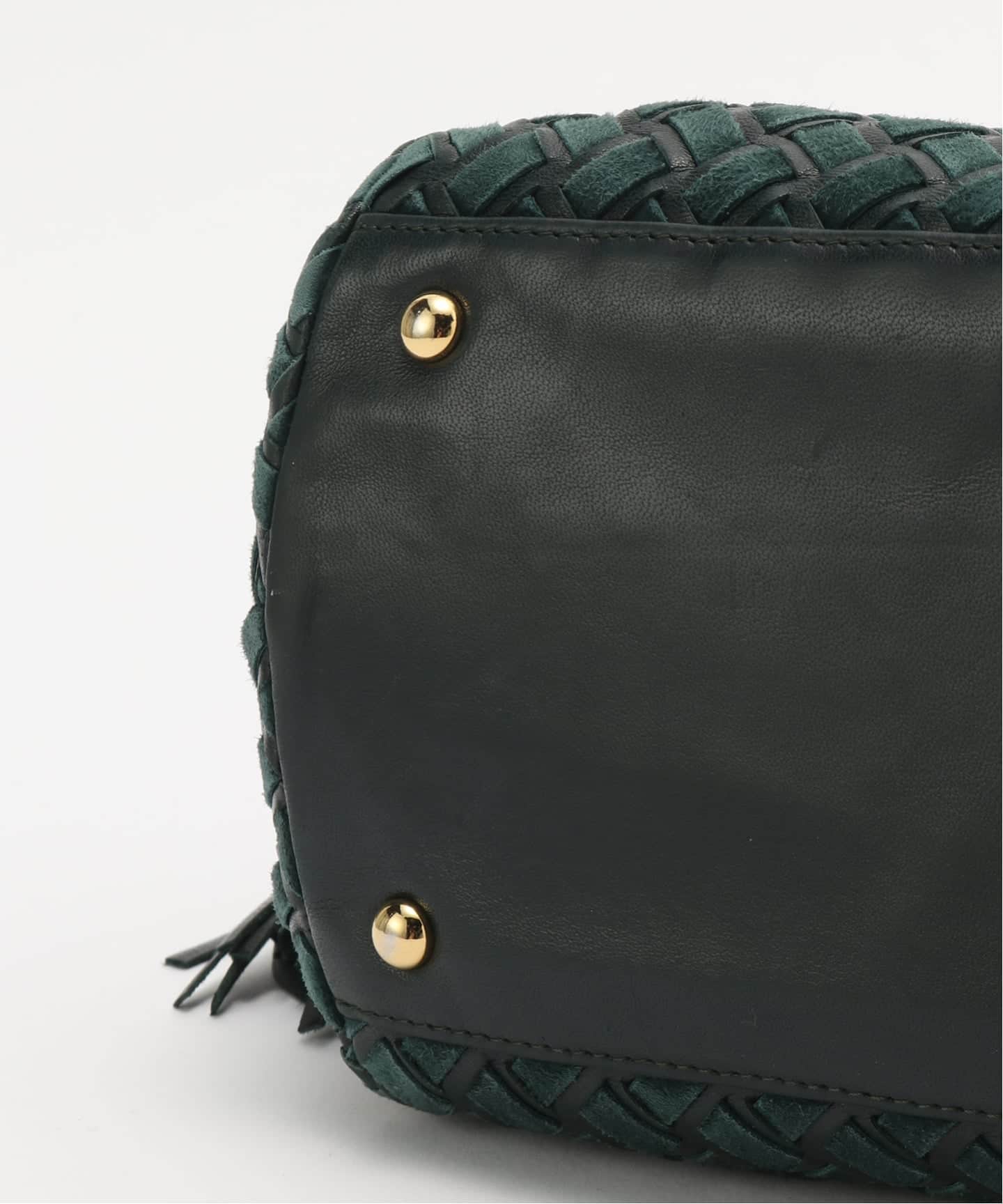 VINTAGE BALLY ハンドバッグ ゴールド金具 バリー グリーン VINTAGE BALLY/バリー】ハンドバッグ suede（ハンドバッグ