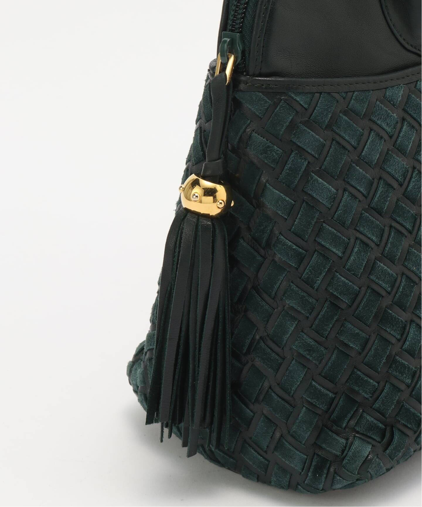 VINTAGE BALLY ハンドバッグ ゴールド金具 バリー グリーン VINTAGE BALLY/バリー】ハンドバッグ suede（ハンドバッグ