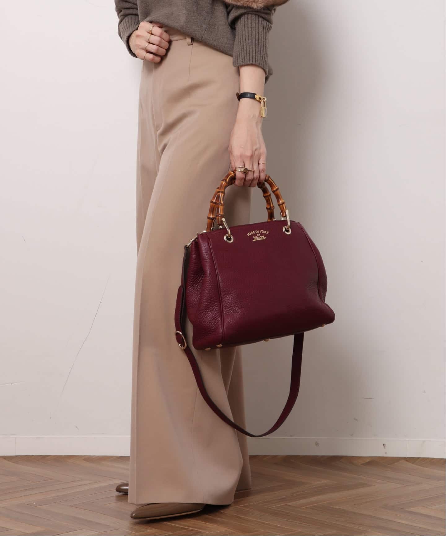 VINTAGE GUCCI/グッチ】Bamboo shopper 28 2way（ハンドバッグ