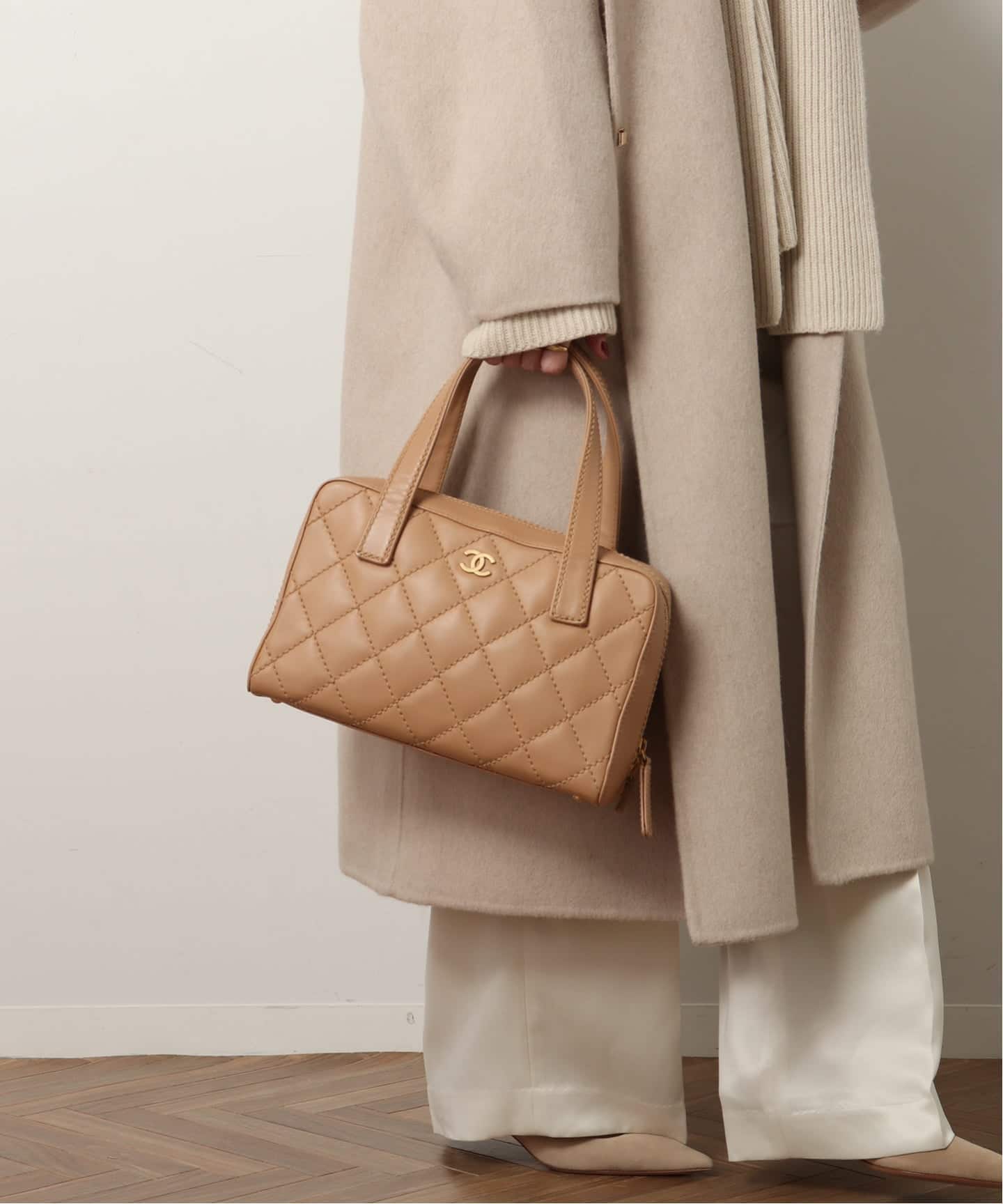 シャネル CHANEL ハンドバッグ ワイルドステッチ 6番台 ボストンバッグ ベージュ VINTAGE CHANEL/シャネル】Wild stitch ハンドバッグ（ボストンバッグ
