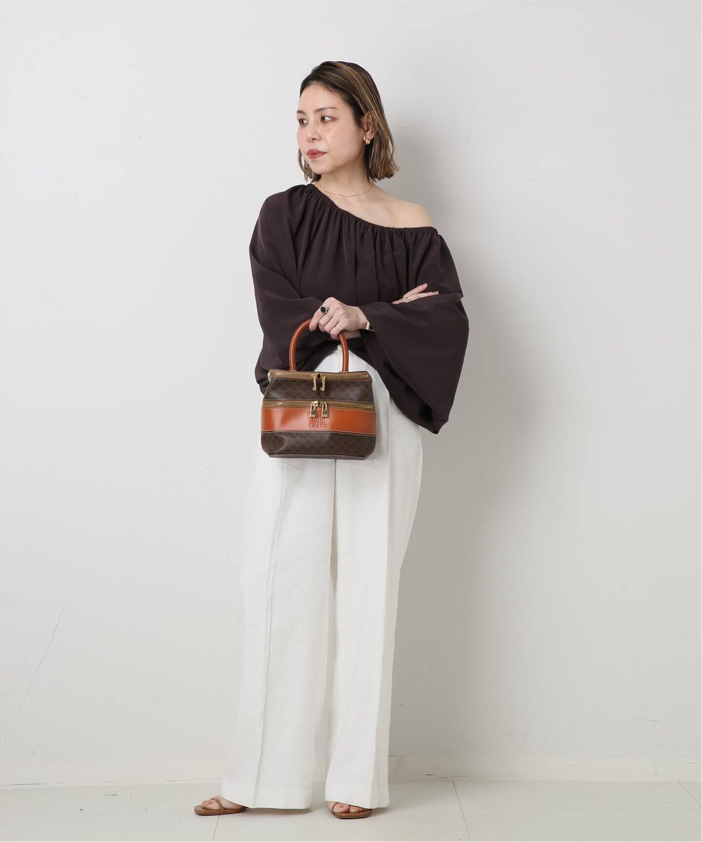 VINTAGE CELINE/セリーヌ】マカダム バニティバッグ（ハンドバッグ 