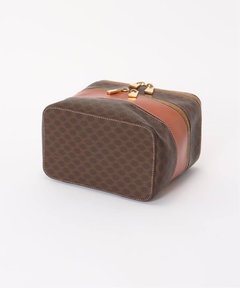 VINTAGE CELINE/セリーヌ】マカダム バニティバッグ（ハンドバッグ 