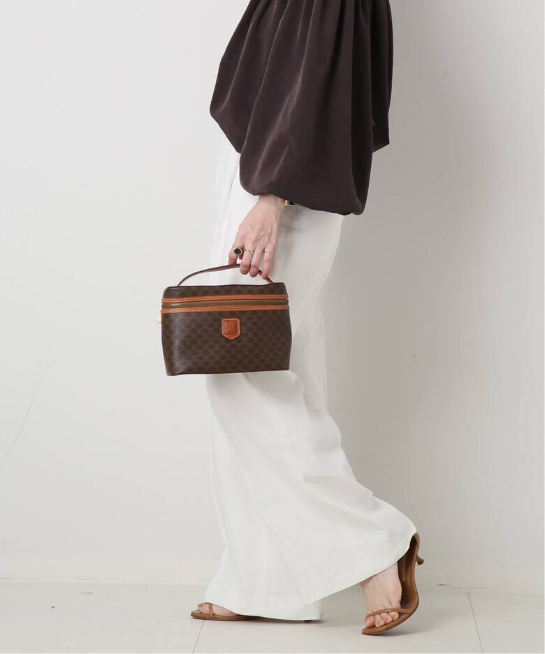 VINTAGE CELINE/セリーヌ】マカダム バニティバッグ（ハンドバッグ 