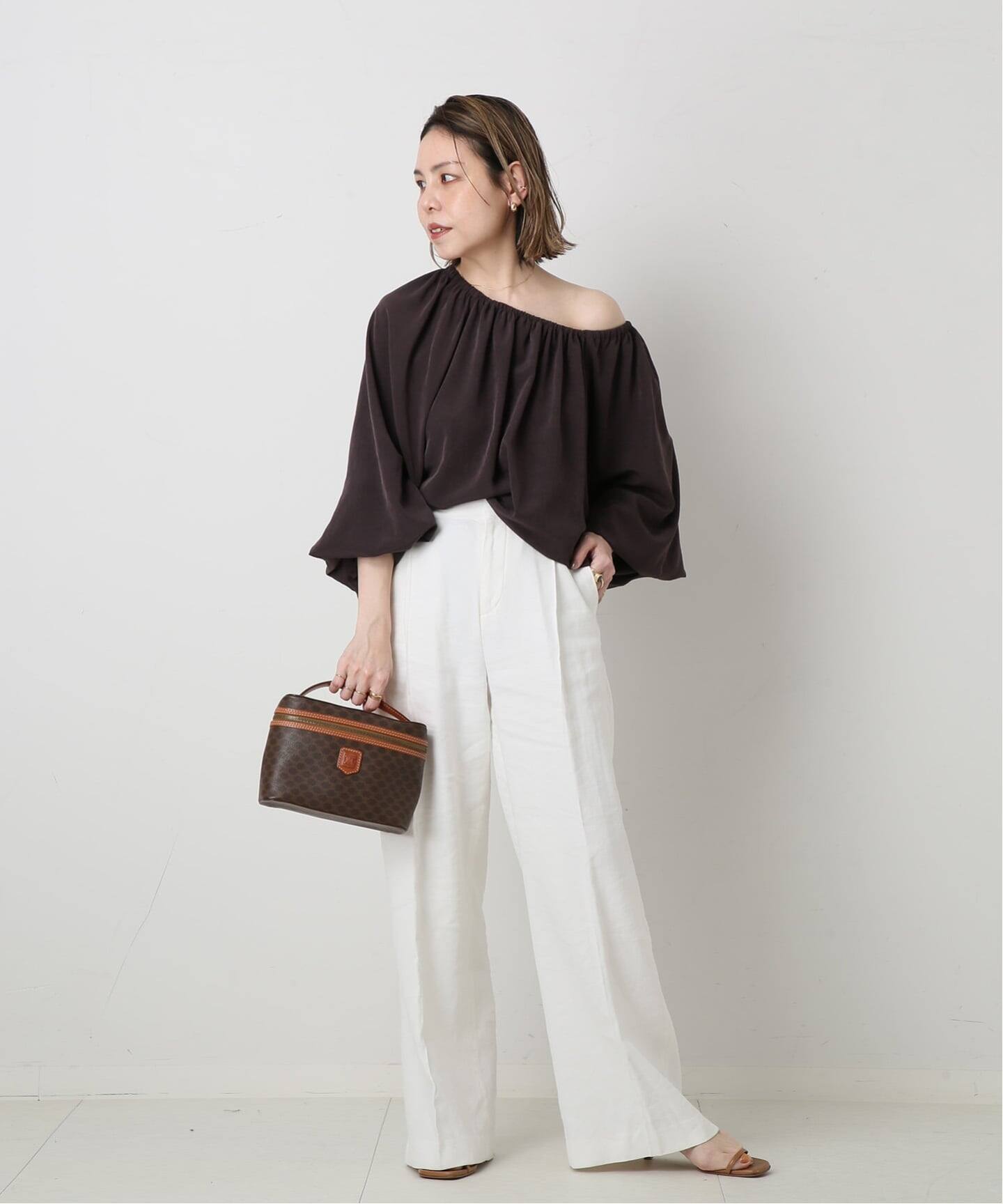 VINTAGE CELINE/セリーヌ】マカダム バニティバッグ（ハンドバッグ 