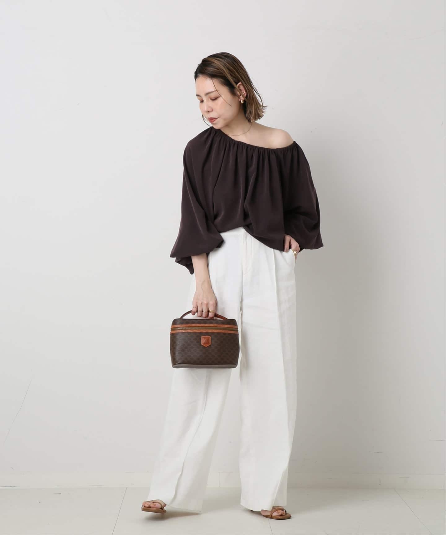 VINTAGE CELINE/セリーヌ】マカダム バニティバッグ（ハンドバッグ