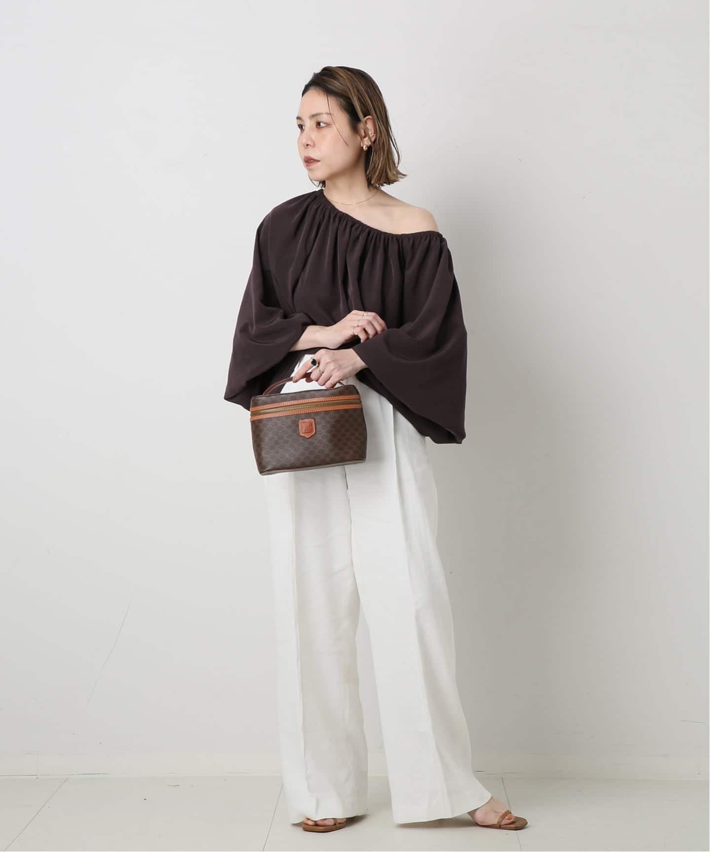 VINTAGE CELINE/セリーヌ】マカダム バニティバッグ（ハンドバッグ