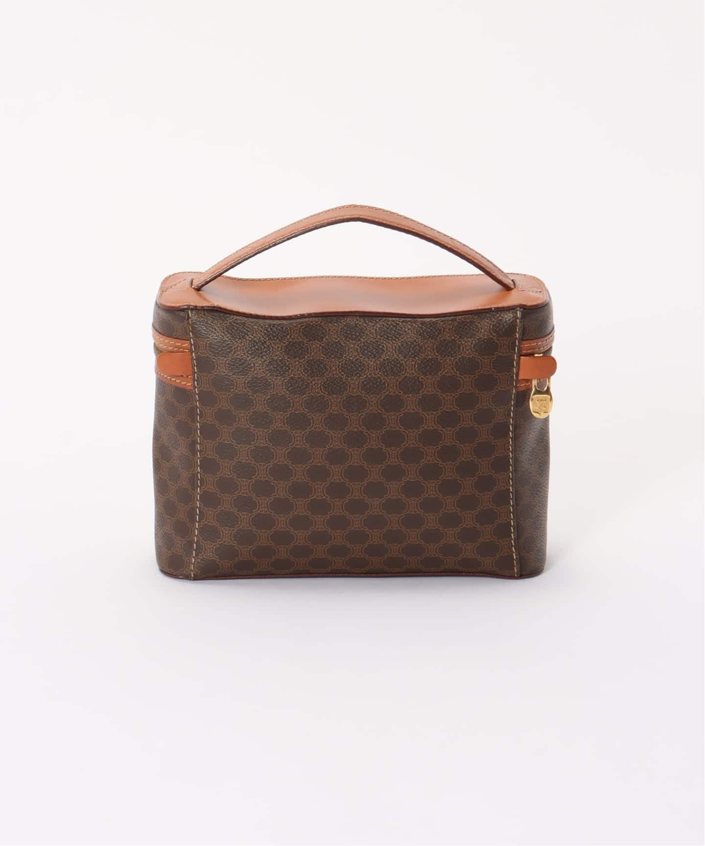 セリーヌ マカダム バニティバッグ【美品】 CELINE マカダム柄ブラゾン刻印バニティ2WAYバッグ