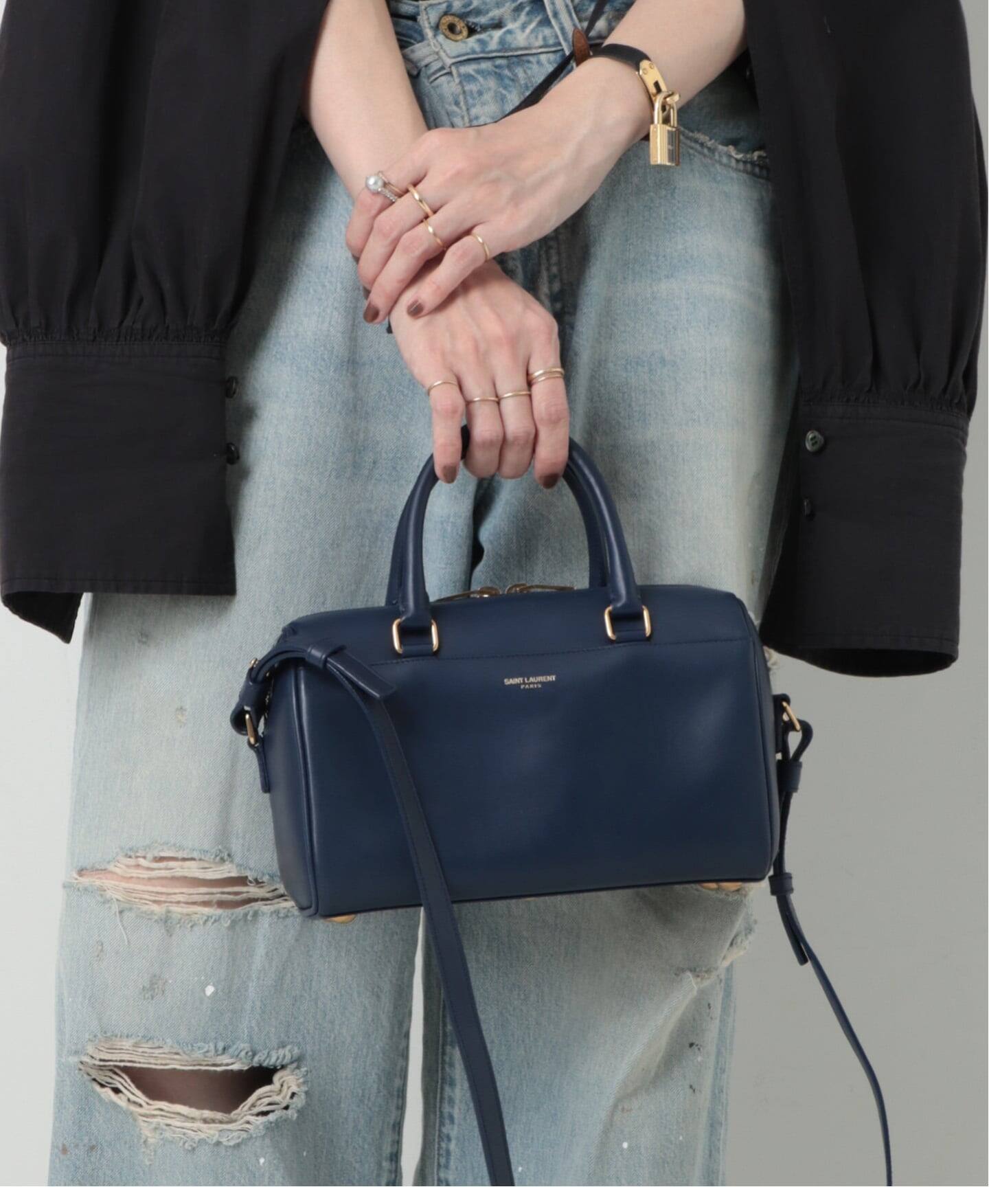 イヴ・サンローラン　ダレスバッグ　ドクターバッグ　ゴールド金具 SAINT LAURENT (サンローラン)