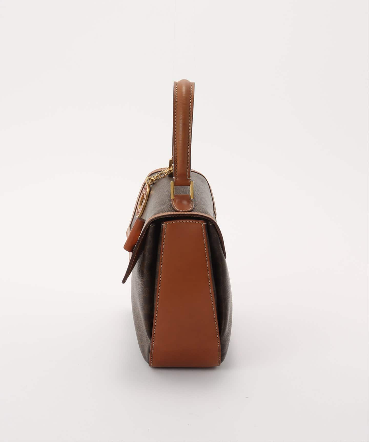 【VINTAGE】セリーヌ ハンドバッグ CELINE セリーヌ ガンチーニ マンテル レザー ハンドバッグ
