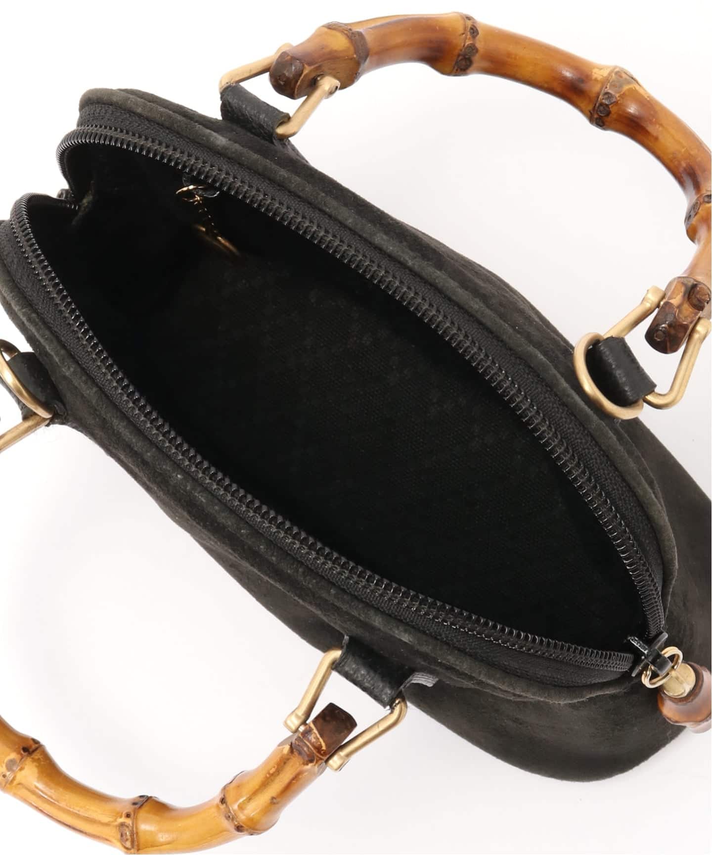 VINTAGE GUCCI/グッチ】Bamboo ミニハンドバッグ 2way suede
