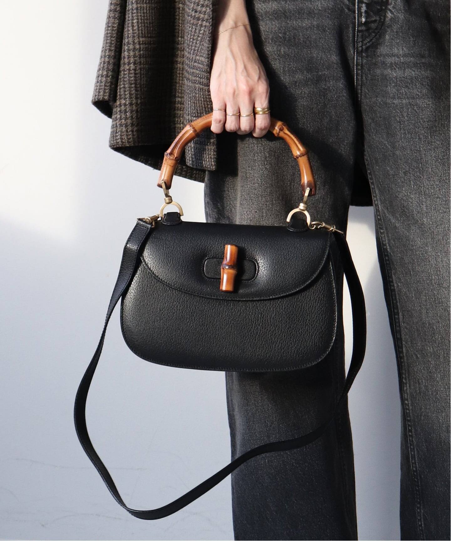 VINTAGE GUCCI/グッチ】 Bamboo classic 30 2way（ハンドバッグ 