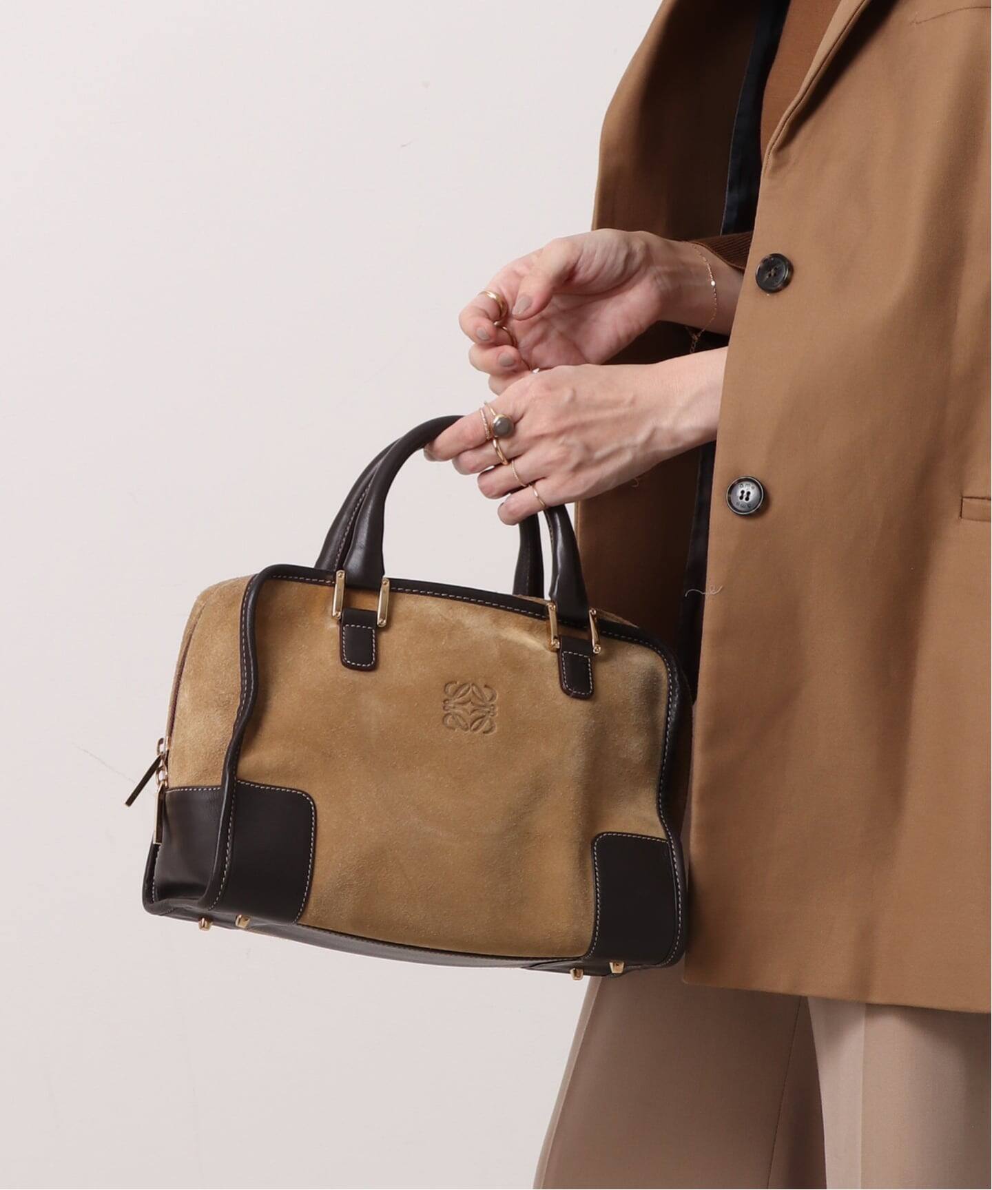 VINTAGE LOEWE/ロエベ】ボストンバッグ anagram suede（ボストンバッグ 