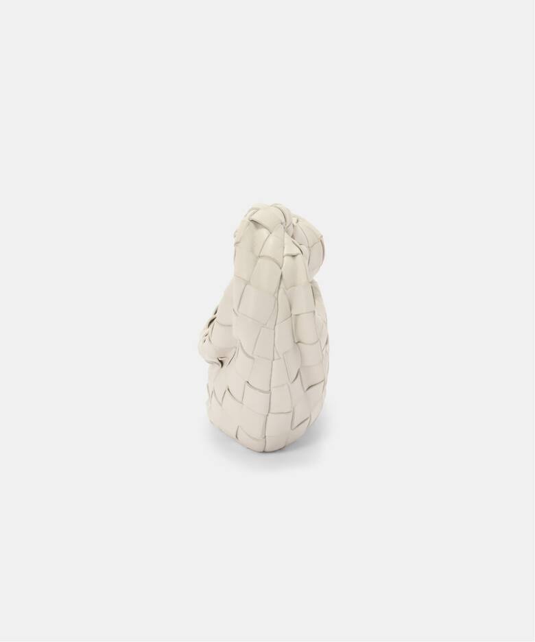 希少品】ボッテガヴェネタ ミニザポーチ ホワイト 編み込み BOTTEGA 