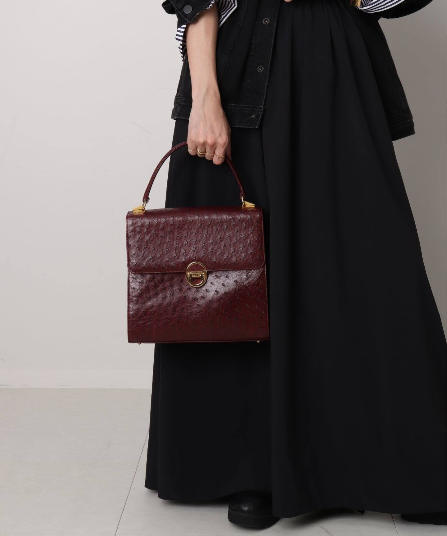 VINTAGE BALLY/バリー】2wayバッグ ostrich（ハンドバッグ