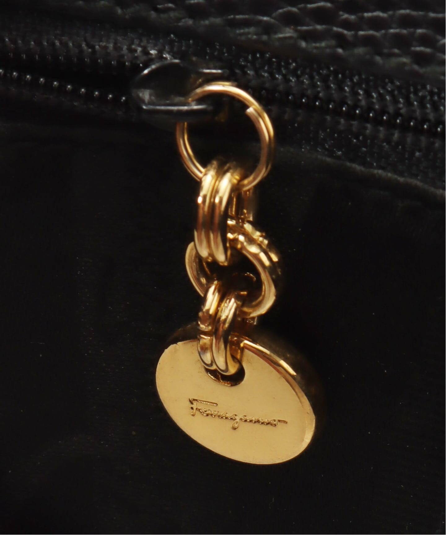 VINTAGE FERRAGAMO/フェラガモ】 Vara 2wayバッグ lizard