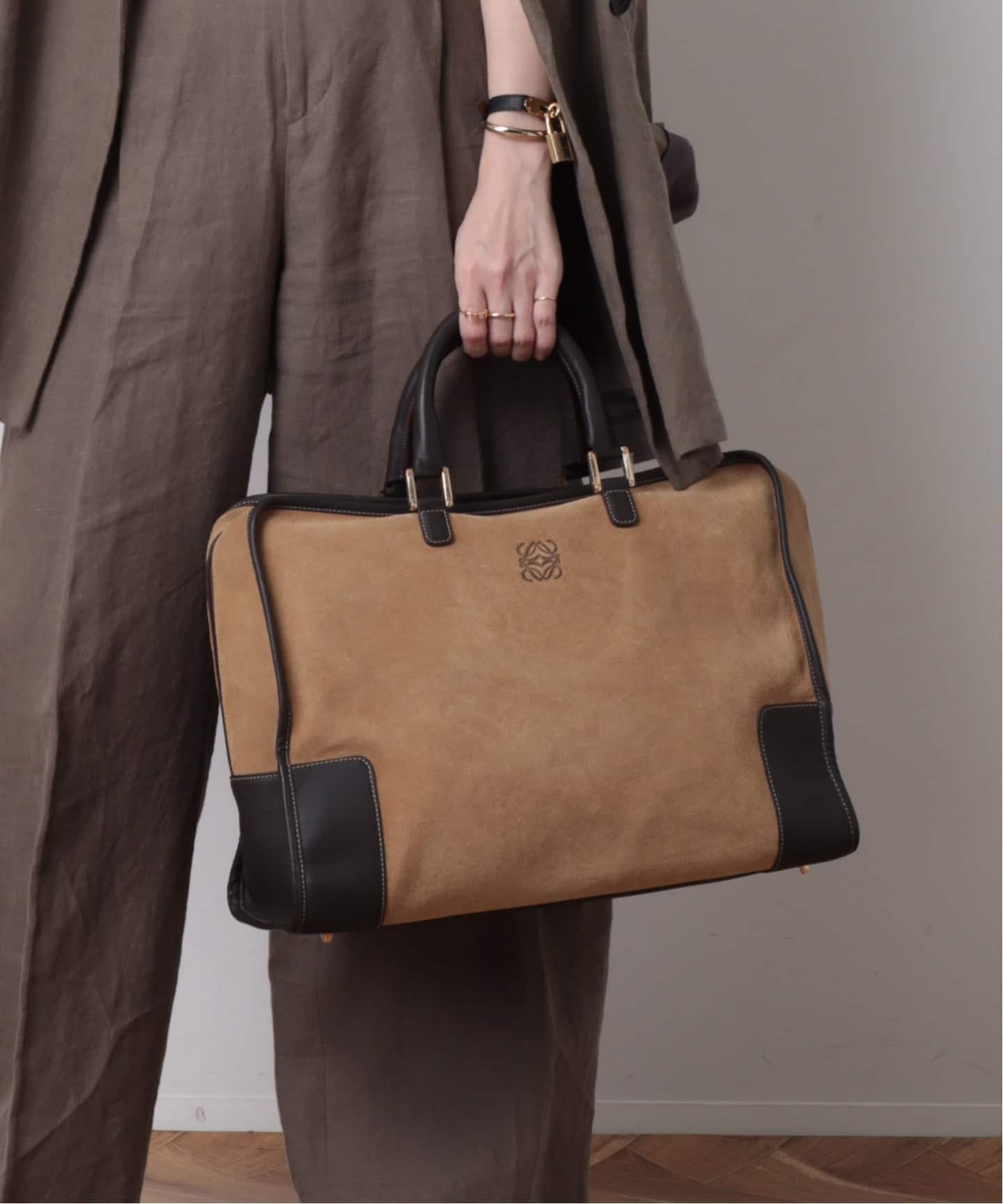 VINTAGE LOEWE/ロエベ】ボストンバッグ anagram suede（ボストンバッグ