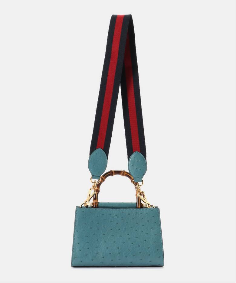 VINTAGE GUCCI/グッチ】Nymphaea 23 2way ostrich（ハンドバッグ 