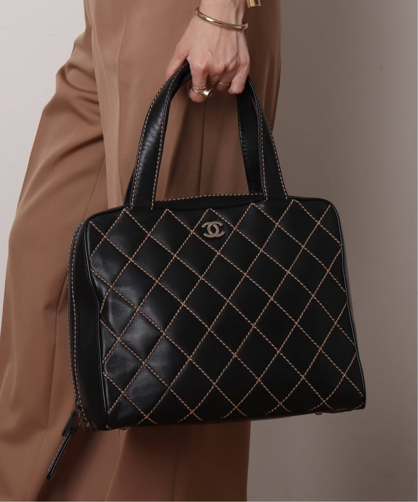 VINTAGE CHANEL/シャネル】Wild stitch ボストンバッグ（ハンドバッグ 