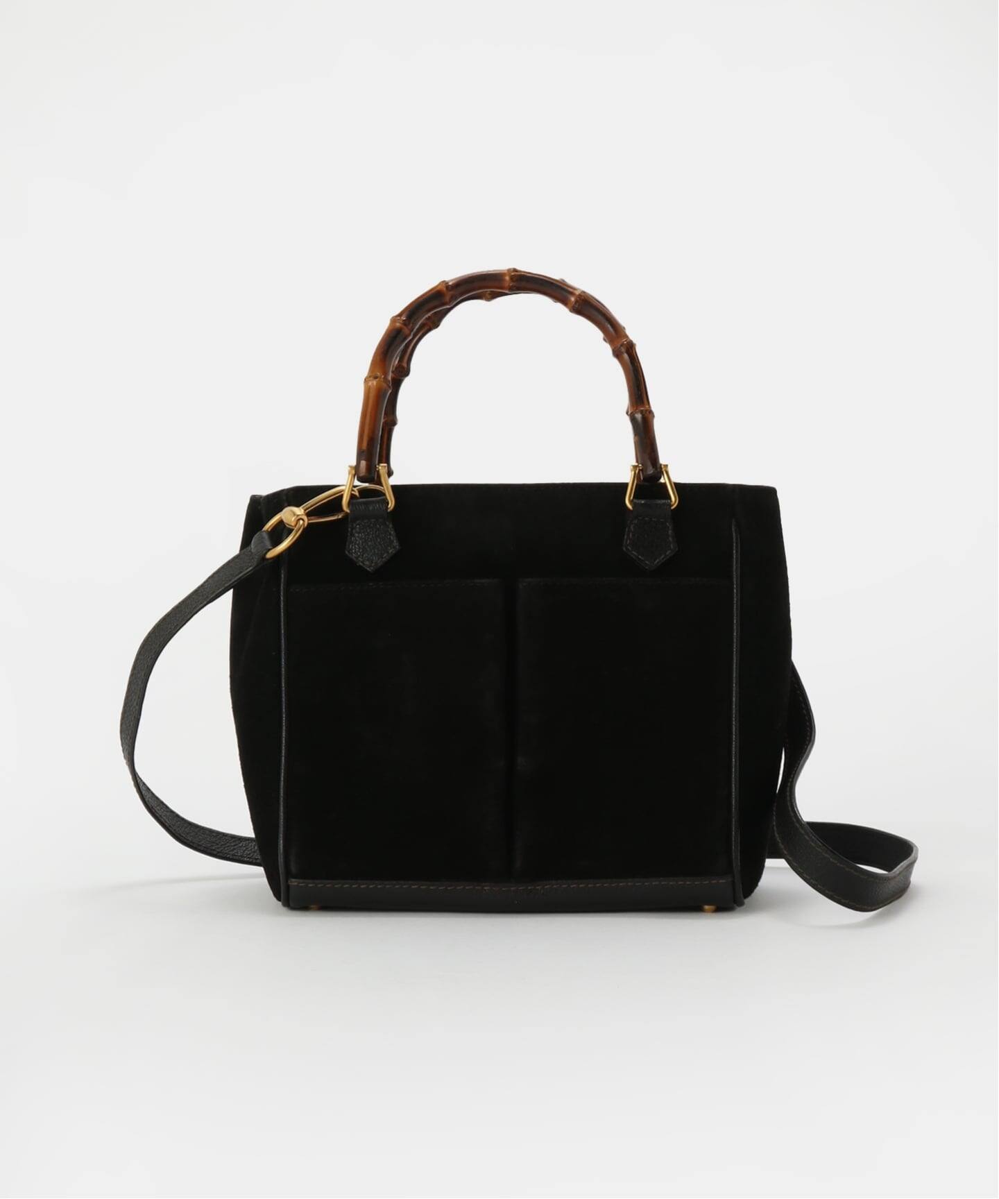 VINTAGE GUCCI/グッチ】 Bamboo 2wayバッグ suede（ハンドバッグ