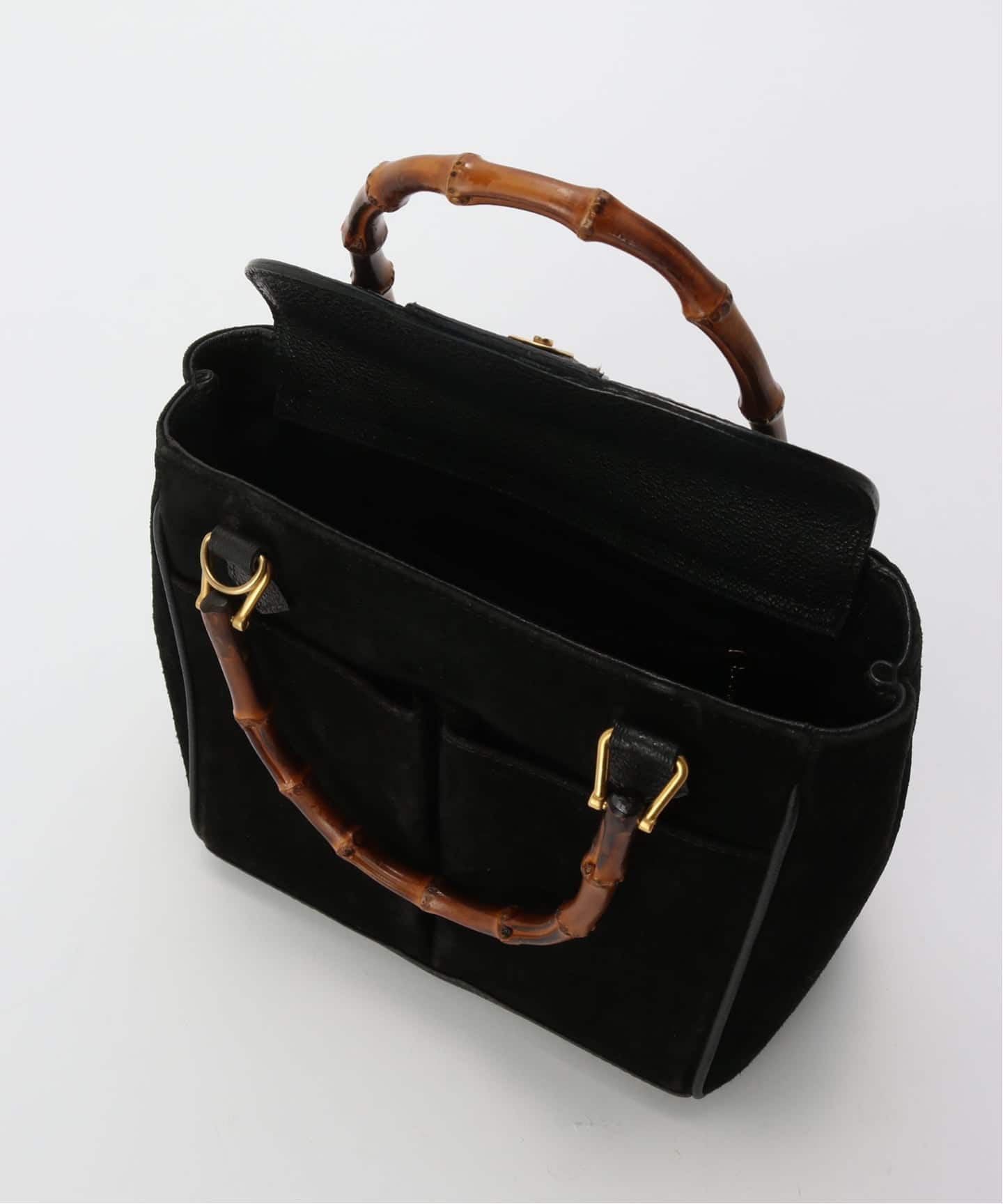 VINTAGE GUCCI/グッチ】 Bamboo 2wayバッグ suede（ハンドバッグ