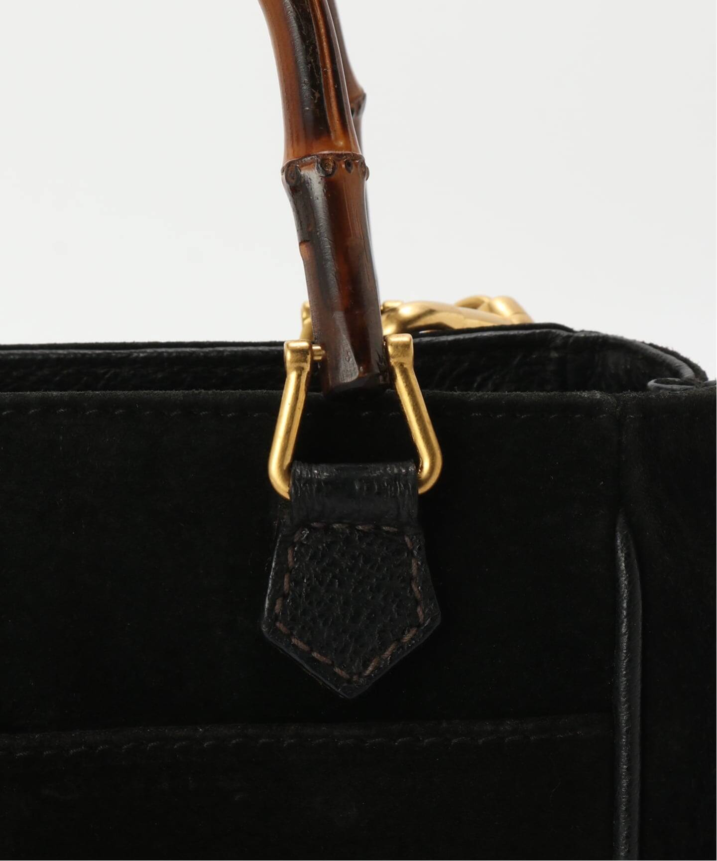 VINTAGE GUCCI/グッチ】 Bamboo 2wayバッグ suede（ハンドバッグ