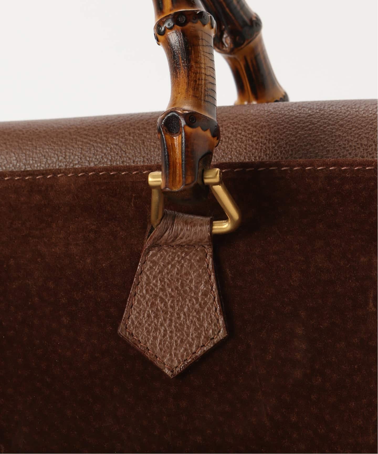 VINTAGE GUCCI/グッチ】 Bamboo 2wayバッグ large suede（ハンドバッグ