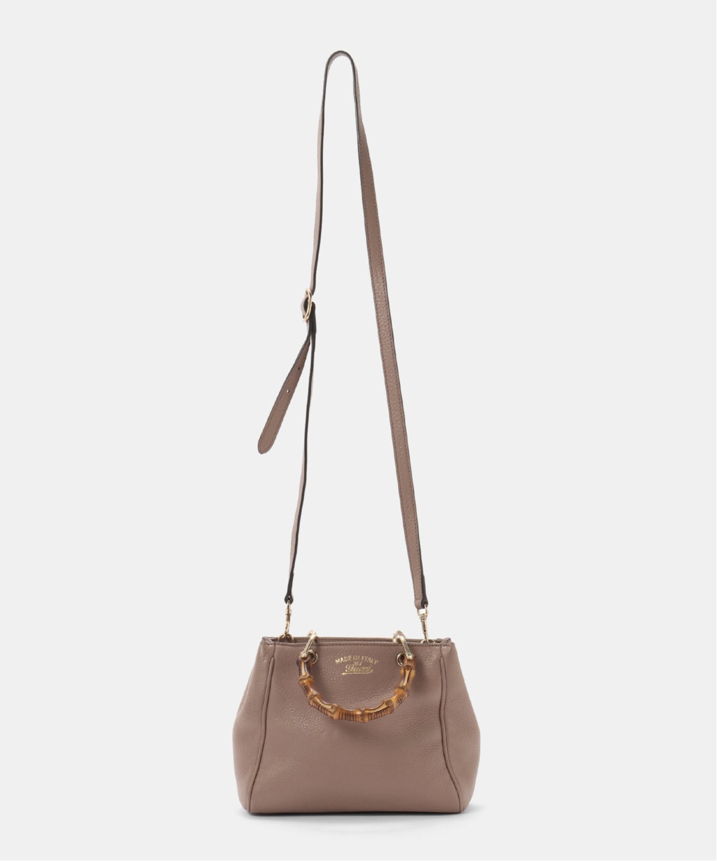 【美品】GUCCI 2WAY ハンドバッグ ショルダー付 ペットボトル ベージュ VINTAGE GUCCI/グッチ】 Bamboo classic 26 2way（ハンドバッグ