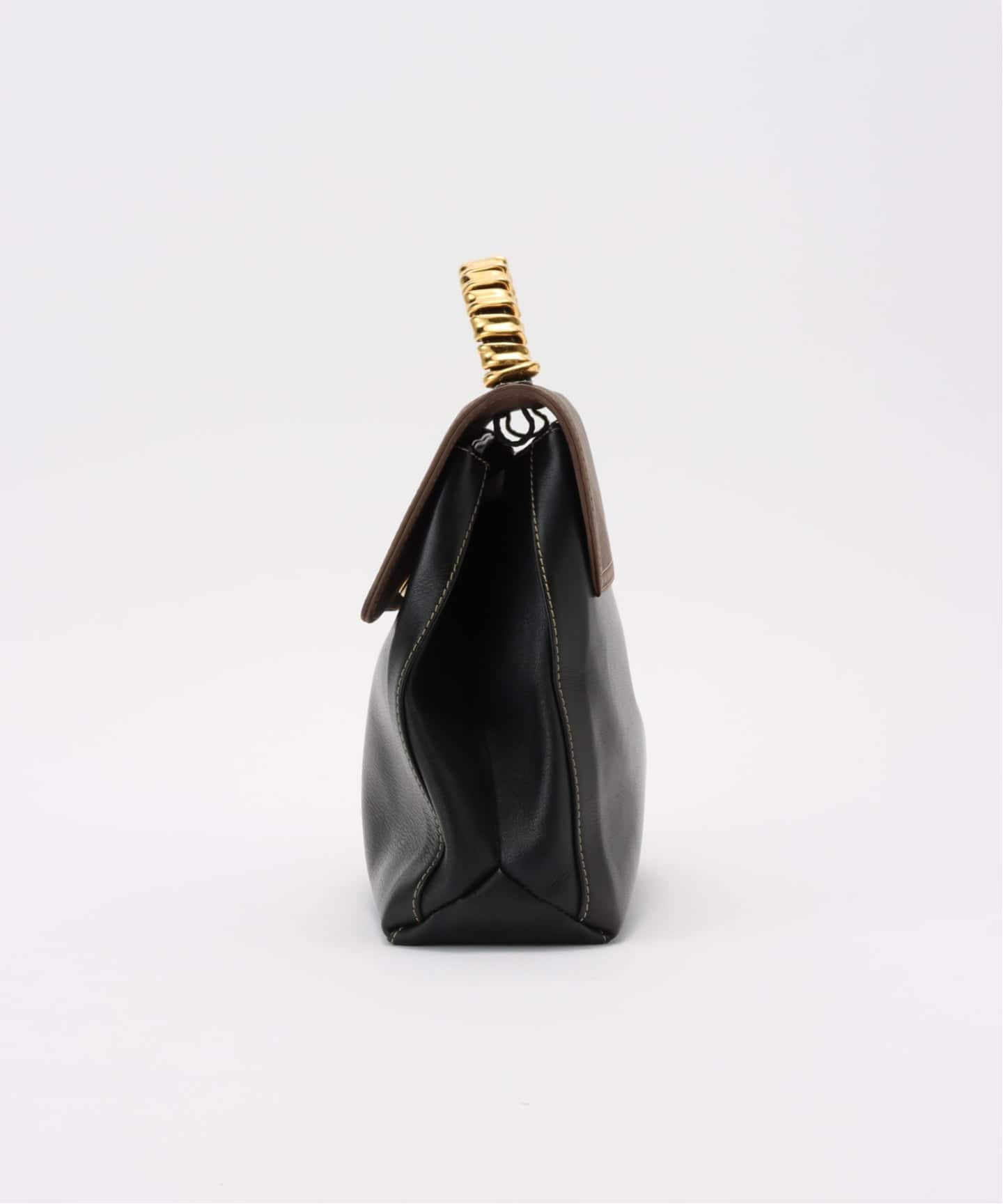sale超美品　♡LOEWE ヴィンテージハンドバッグ♡ LOEWE ロエベ キャンバス がま口 ハンドバッグ ブラック vintage
