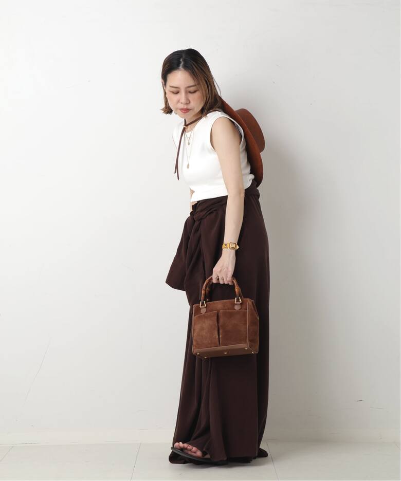 VINTAGE GUCCI/グッチ】 Bamboo ハンドバッグ suede（ハンドバッグ 