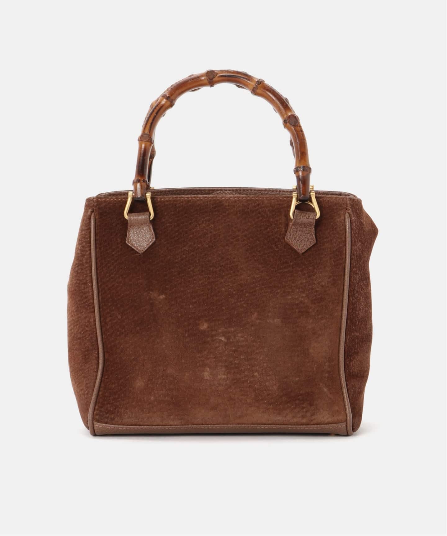 VINTAGE GUCCI/グッチ】 Bamboo ハンドバッグ suede（ハンドバッグ
