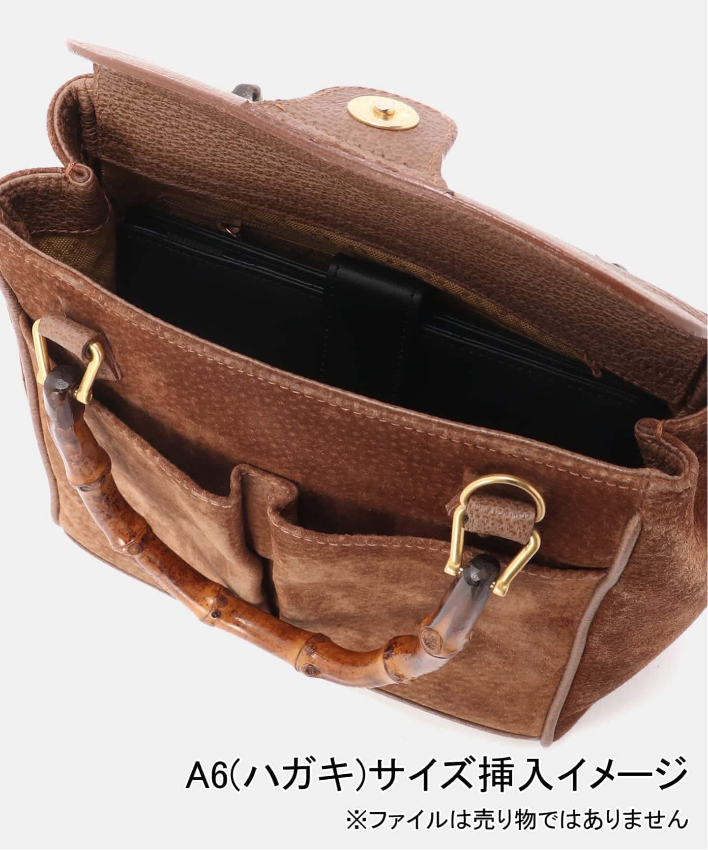 VINTAGE GUCCI/グッチ】 Bamboo ハンドバッグ suede（ハンドバッグ