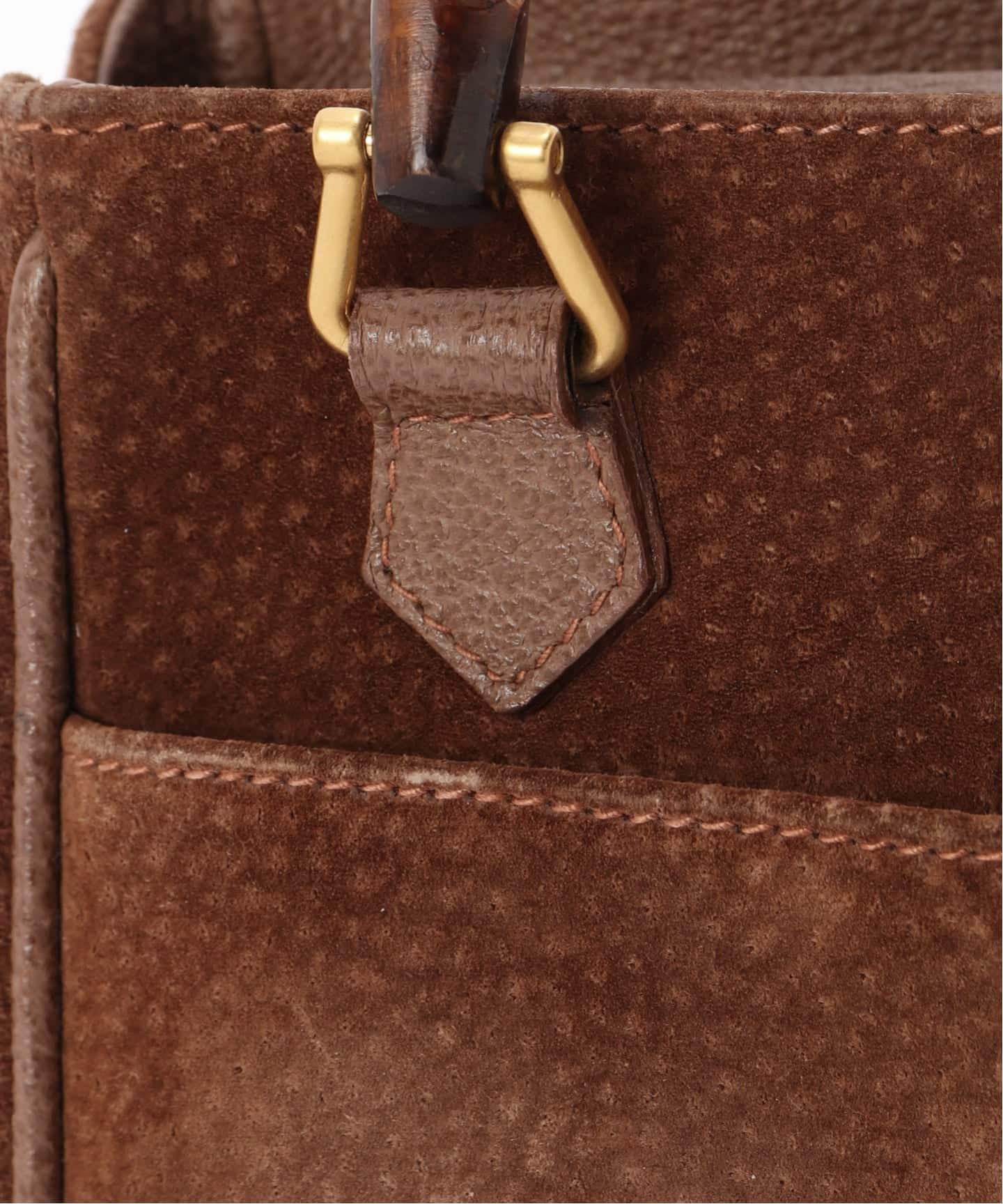 VINTAGE GUCCI/グッチ】 Bamboo ハンドバッグ suede（ハンドバッグ
