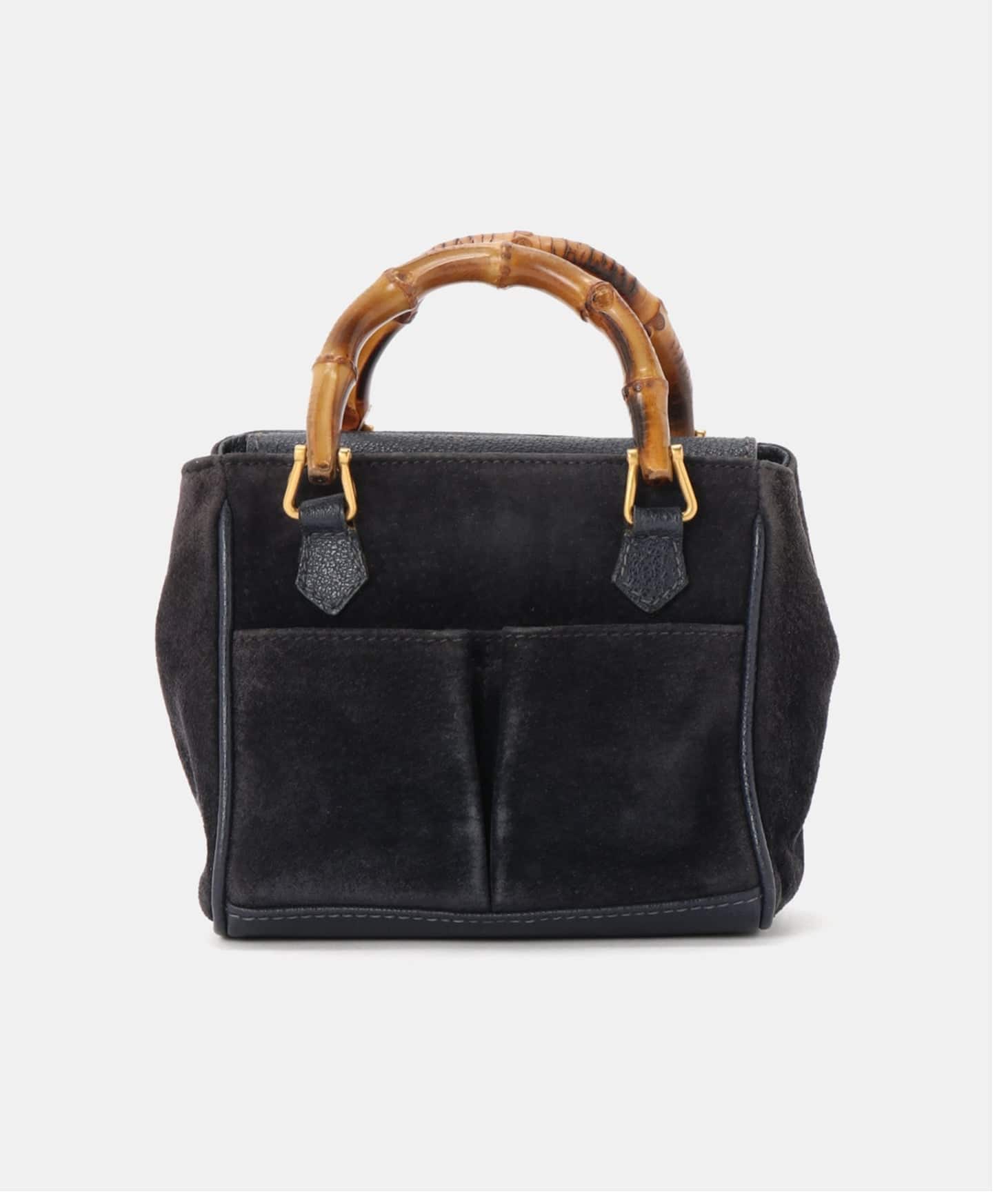 VINTAGE GUCCI/グッチ】 Bamboo 2wayミニバッグ suede（ハンドバッグ