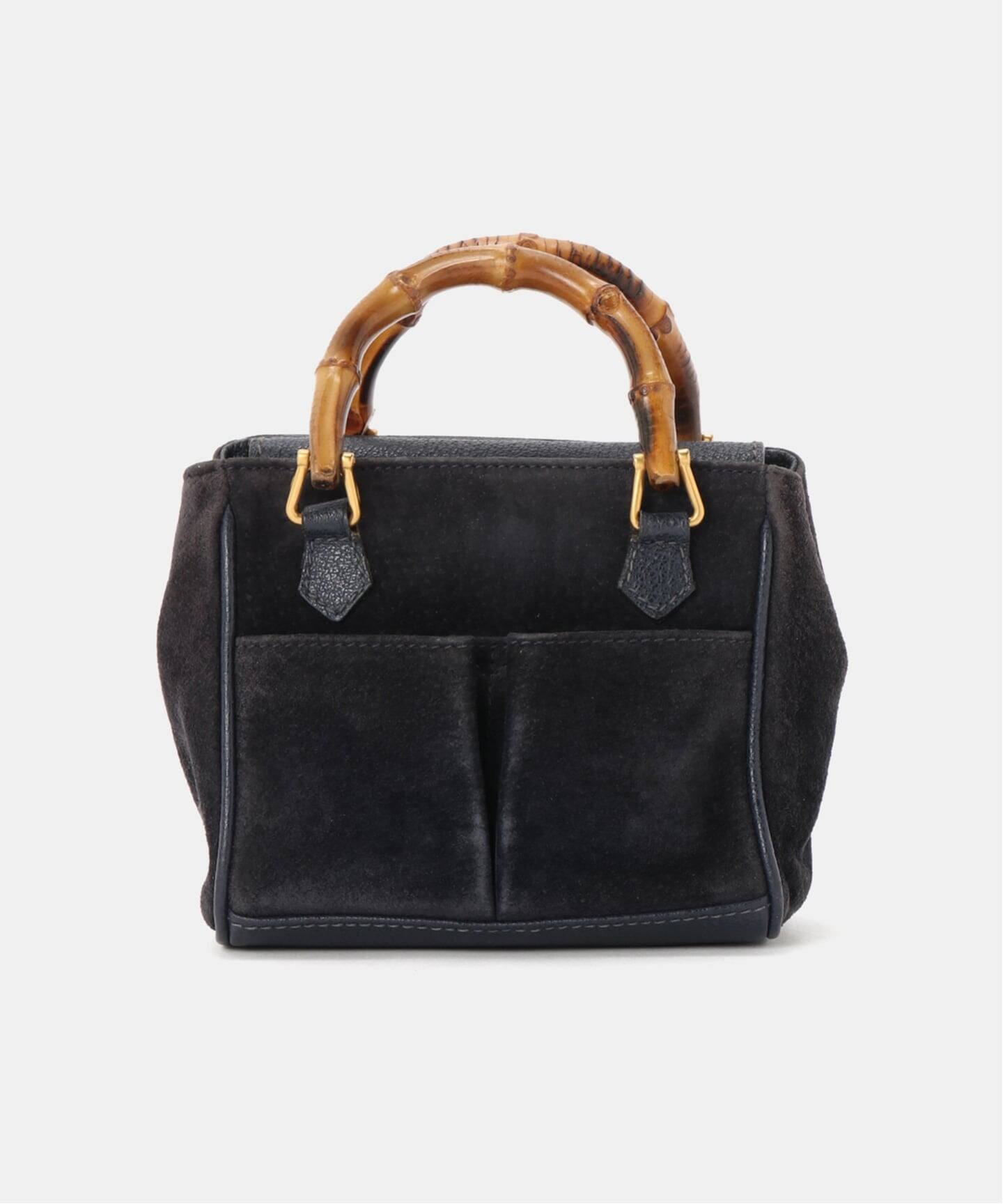 VINTAGE GUCCI/グッチ】 Bamboo 2wayミニバッグ suede（ハンドバッグ 