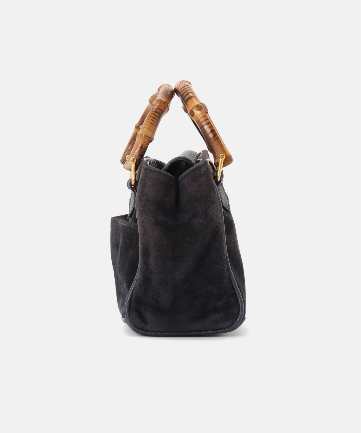 VINTAGE GUCCI/グッチ】 Bamboo 2wayミニバッグ suede（ハンドバッグ