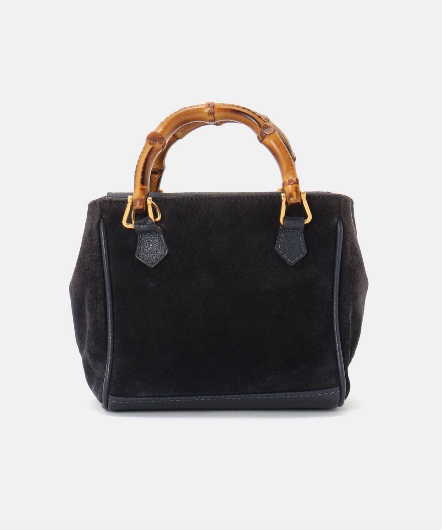 VINTAGE GUCCI/グッチ】 Bamboo 2wayミニバッグ suede(ハンドバッグ VINTAGE GUCCI/グッチ】 Bamboo 2wayミニバッグ suede(ハンドバッグ