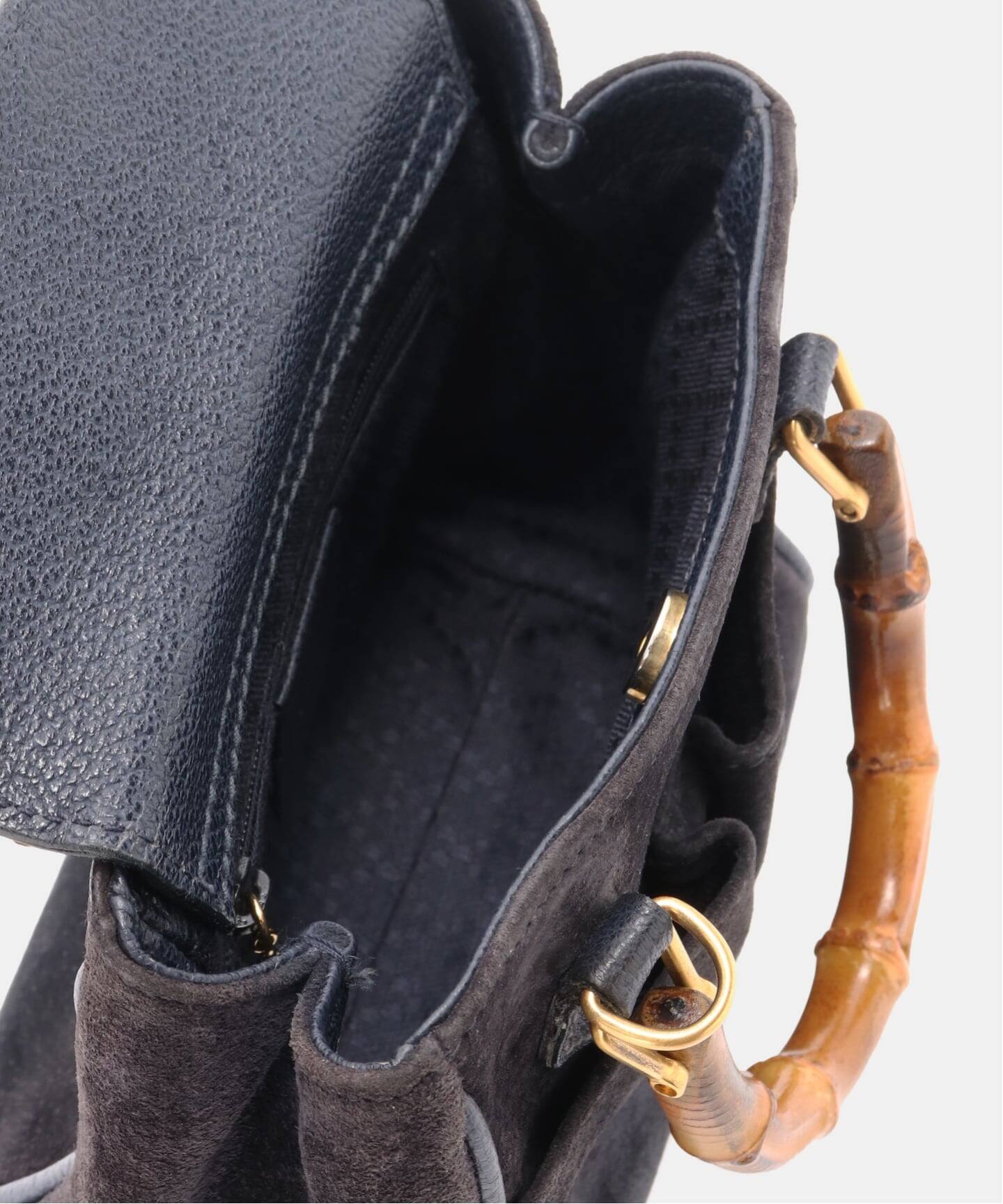 VINTAGE GUCCI/グッチ】 Bamboo 2wayミニバッグ suede（ハンドバッグ