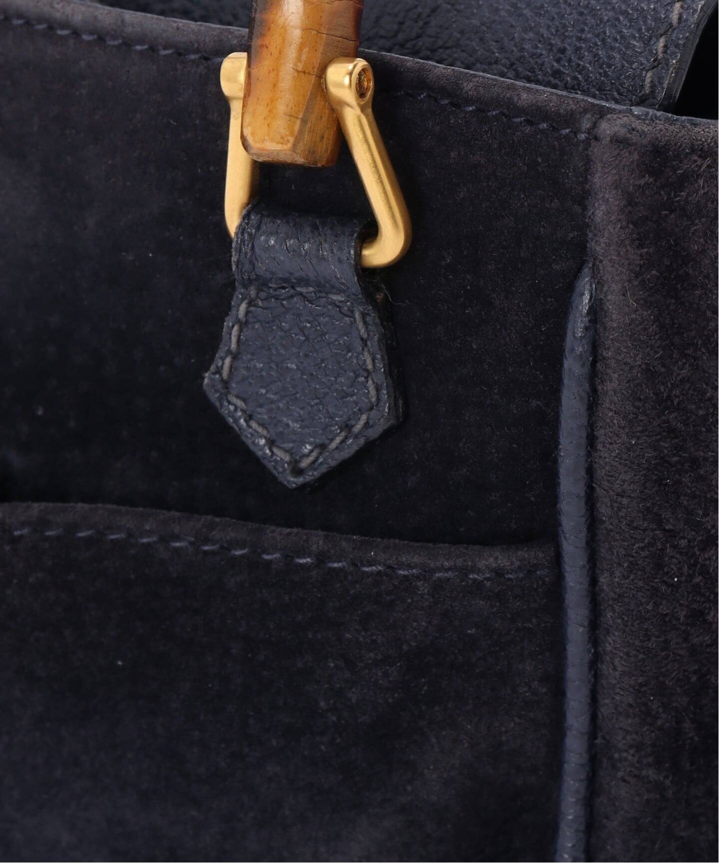 GUCCI ミニ ショルダーバッグ スウェード 黒 バンブー 2way GUCCI(グッチ) OLD GUCCI 2WAY mini suede bamboo shoulder bag ミニ