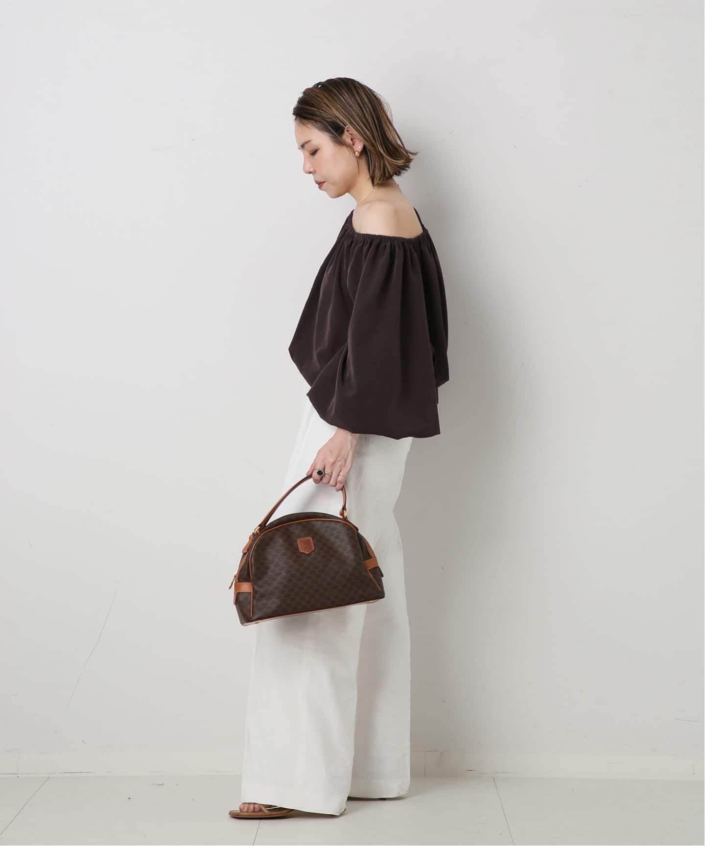 VINTAGE CELINE/セリーヌ】マカダム ハンドバッグ（ハンドバッグ