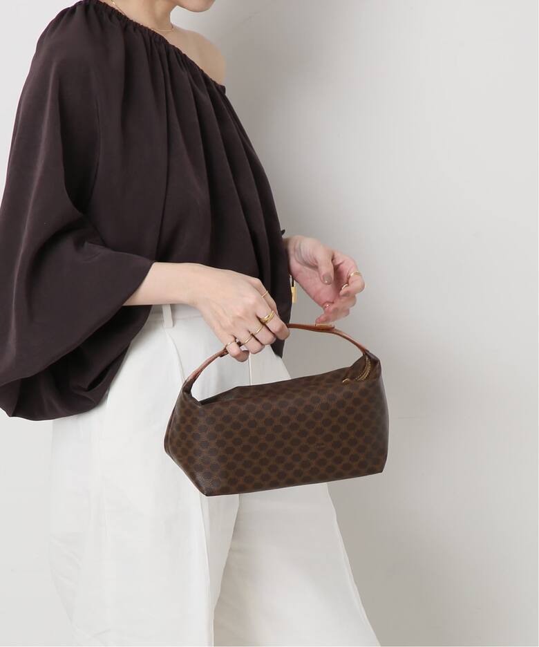 VINTAGE CELINE/セリーヌ】マカダム バニティバッグ（ハンドバッグ 