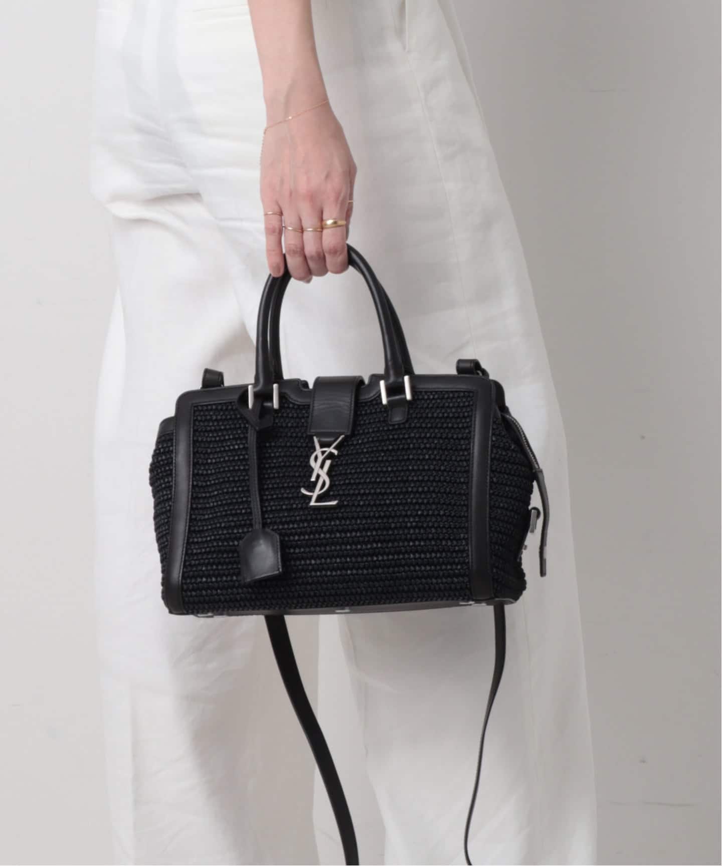 SAINT LAURENT/サンローラン】Baby Cabas 2way raffia（ハンドバッグ