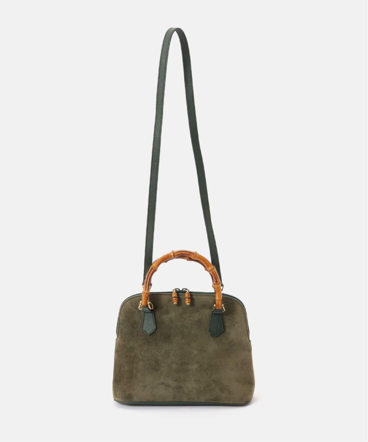 VINTAGE GUCCI/グッチ】Bamboo ハンドバッグ 2way suede（ハンドバッグ