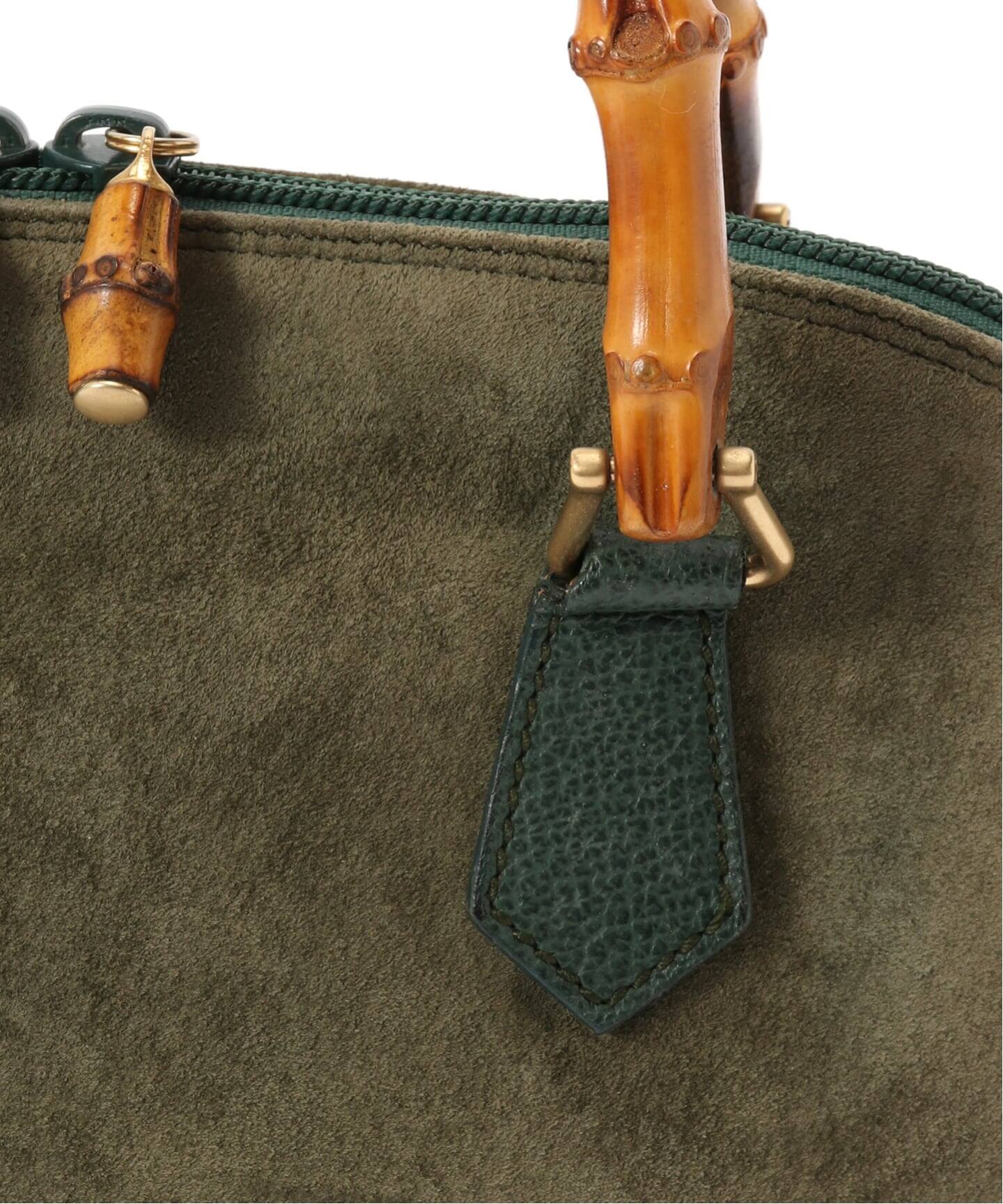 VINTAGE GUCCI/グッチ】Bamboo ハンドバッグ 2way suede（ハンドバッグ