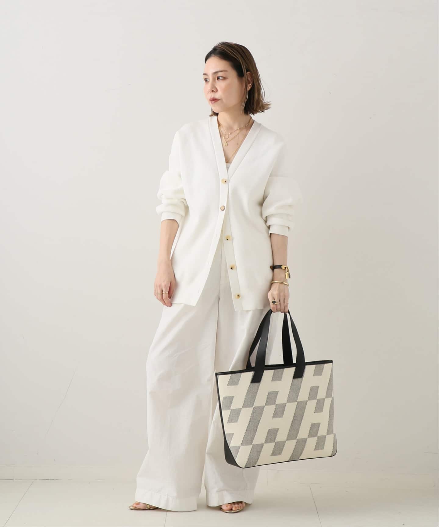 VINTAGE HERMES/エルメス】 H en biais gm（ハンドバッグ