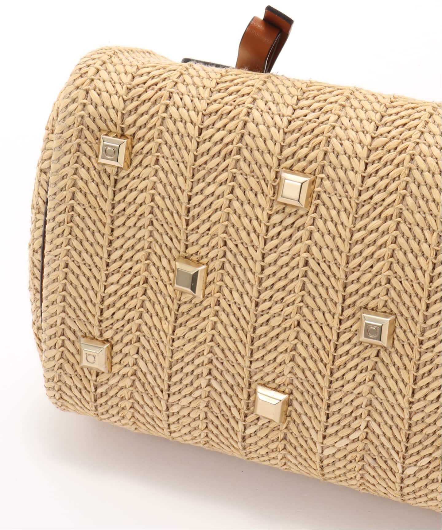 FERRAGAMO/フェラガモ】 Studio bag 2way raffia（ハンドバッグ