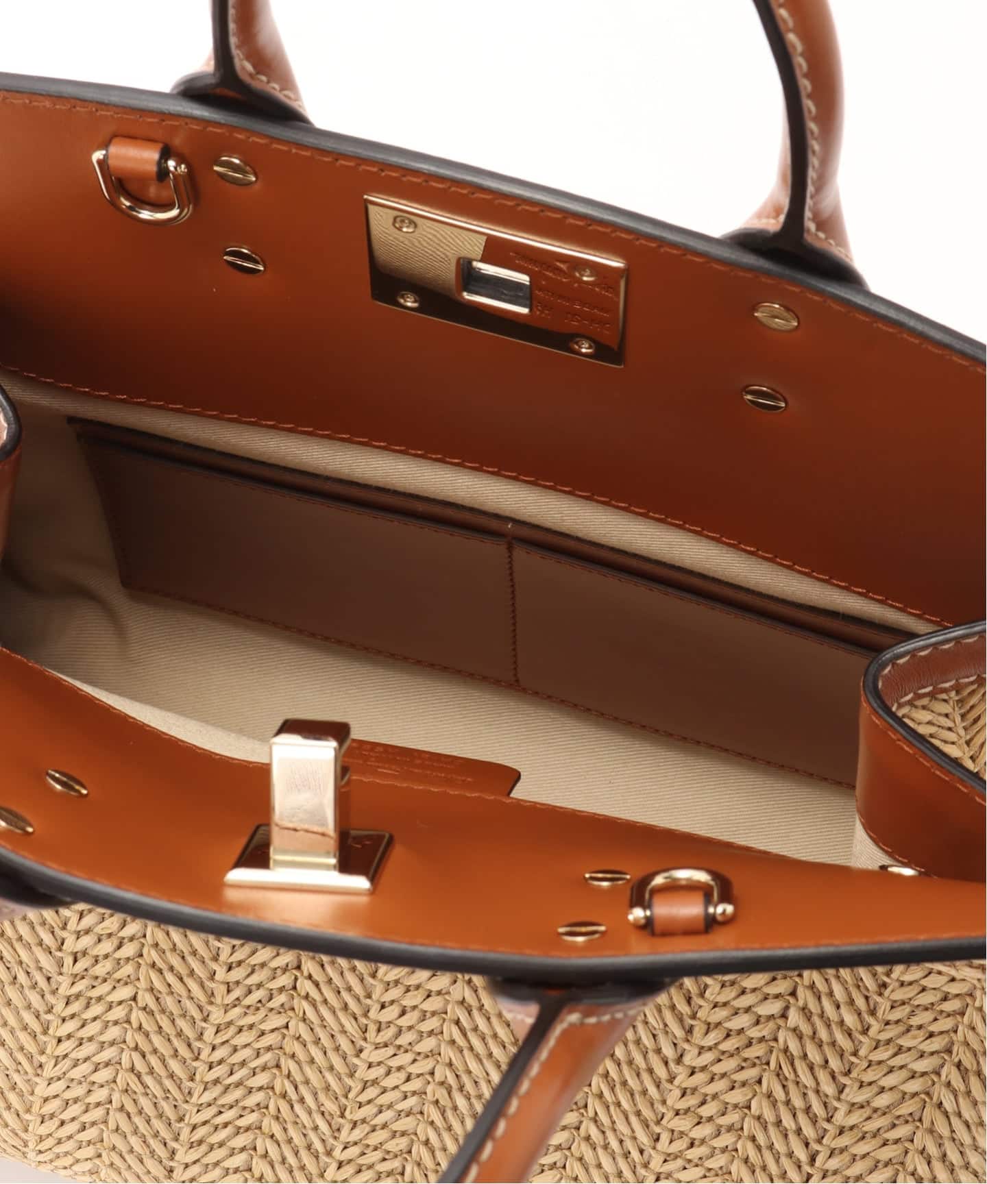 FERRAGAMO/フェラガモ】 Studio bag 2way raffia（ハンドバッグ