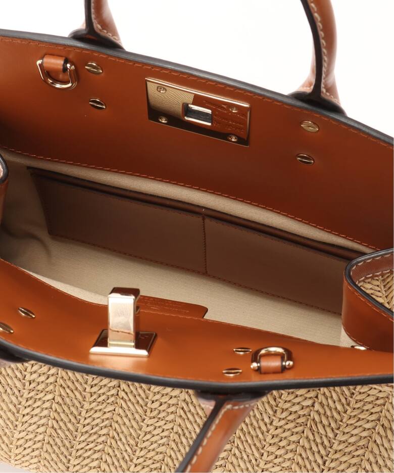 FERRAGAMO/フェラガモ】 Studio bag 2way raffia（ハンドバッグ 