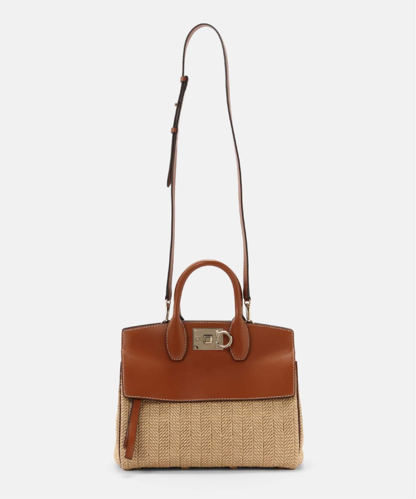 sahara 　Ferragamo フェラガモ　パーティーバッグ FERRAGAMO/フェラガモ】 Studio bag 2way raffia（ハンドバッグ